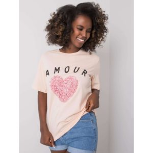 Women's salmon t-shirt with the Elin