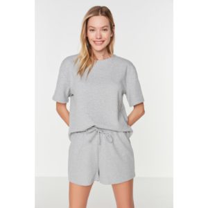 Trendyol Gray Recycle Waffle Fabric Knitted Tracksuit