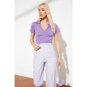 Trendyol Purple Button Detailed Knitted