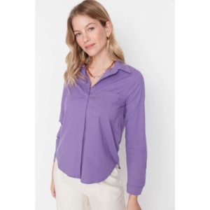 Trendyol Purple Pocket Shirt