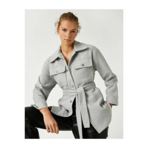 Koton Buttoned Belted Pocketed