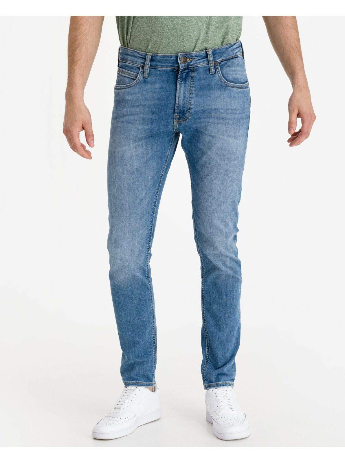 Modré pánské skinny fit džíny