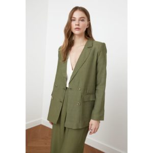 Trendyol Mint Buttoned Double Breasted Blazer