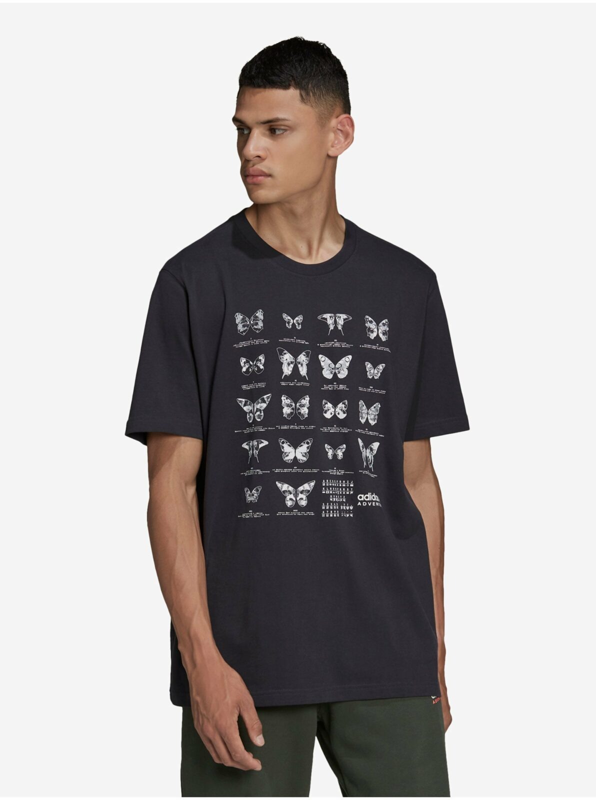 Černé pánské vzorované tričko adidas