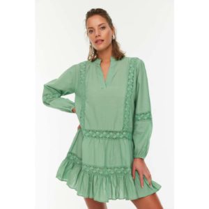 Trendyol Green Lace Detailed Voile