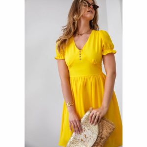 Plain yellow dress with