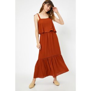 Koton Women's Brown Strap Dress