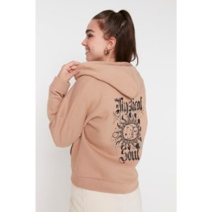 Trendyol Camel Back Printed Zippered and