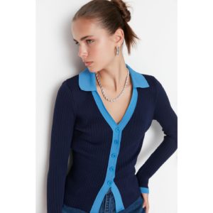 Trendyol Navy Blue Polo Neck Knitwear