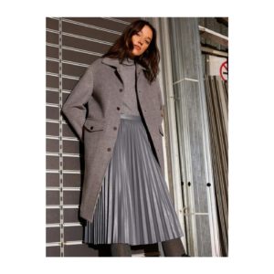 Koton Women's Gray Pleated Faux Leather