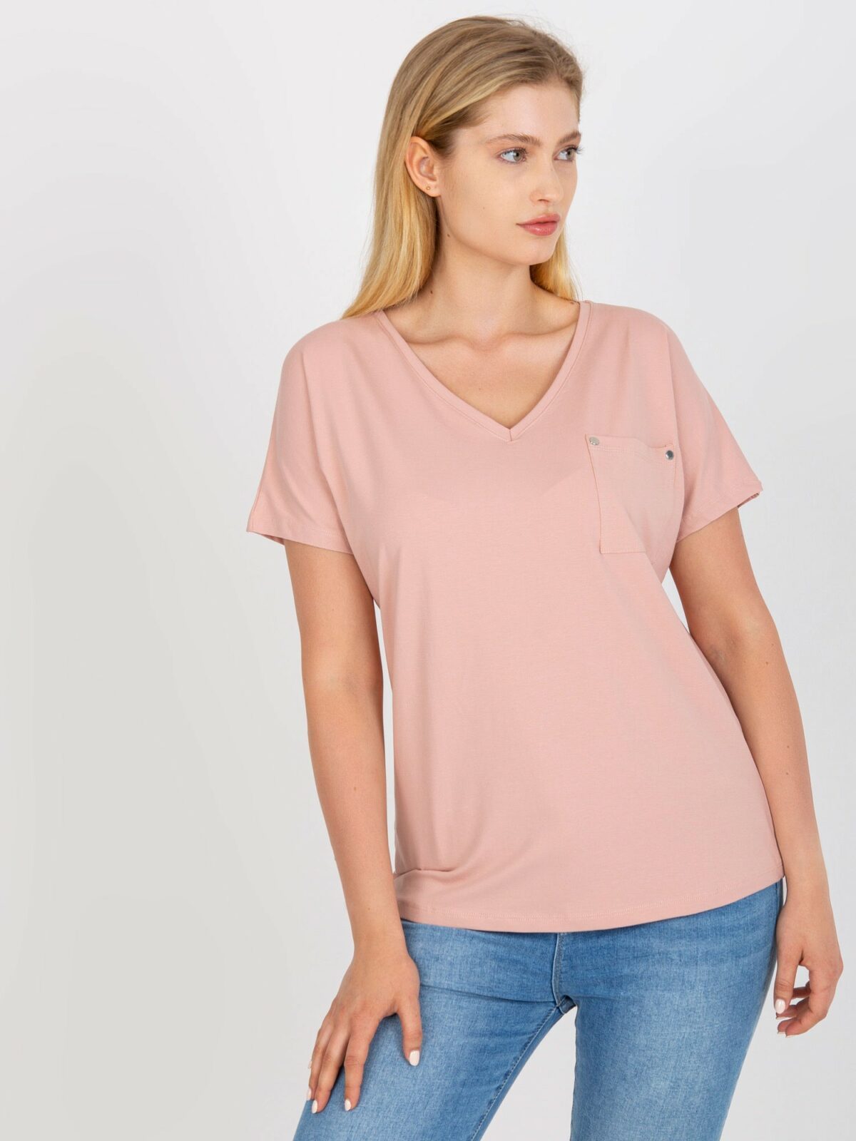 Prašně růžové tričko plus velikosti s