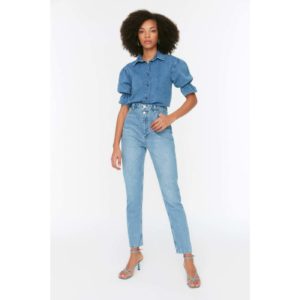 Trendyol Blue Tall Double Button