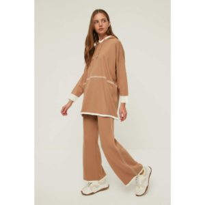 Trendyol Camel Hooded Knitwear