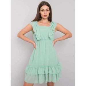 Green dress with frills
