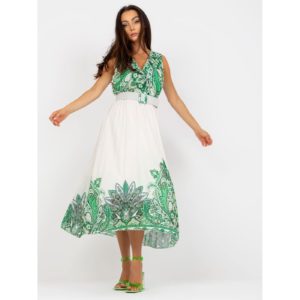 Green one size pleated midi dress with a