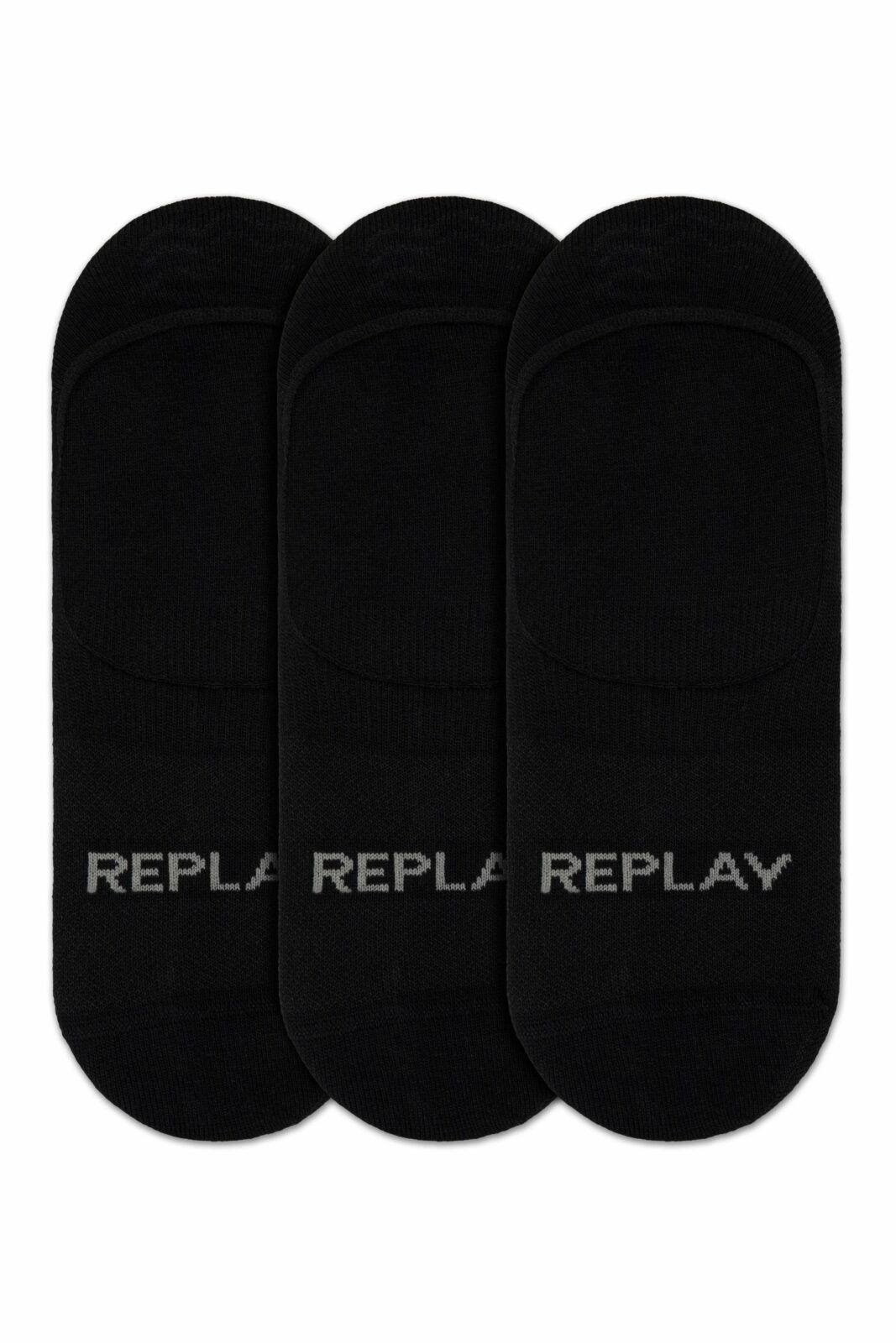 Replay Ponožky Invisible Basic Foot Logo 3Prs Card