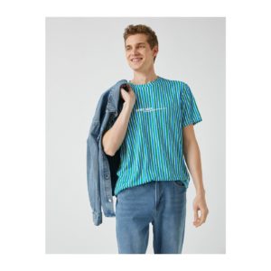 Koton Embroidered Striped T-Shirt