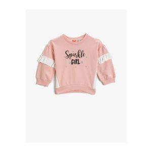 Koton Sparkle Girl Printed Sweatshirt Crew