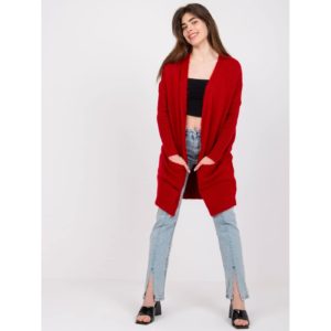 Red women's long sweater with pockets from Barreiro