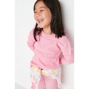 Trendyol Pink Stitch Detail Girl's Knitted