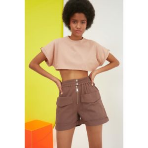 Trendyol Brown Pocket Detailed Shorts