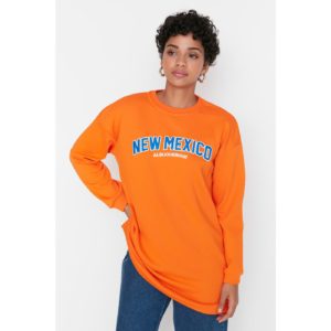 Trendyol Orange Letter Knitted