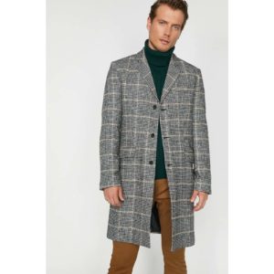Koton Men's Checked Coat