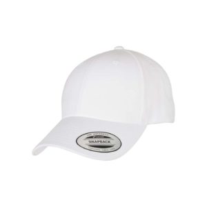 Premium Curved Visor Snapback Cap White