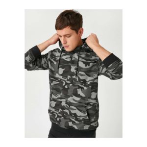 Koton Camouflage Patterned Hoodie