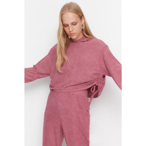Trendyol Dried Rose Shirred Detailed Towel Knitted Top and