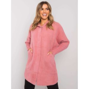 Pink alpaca coat with a