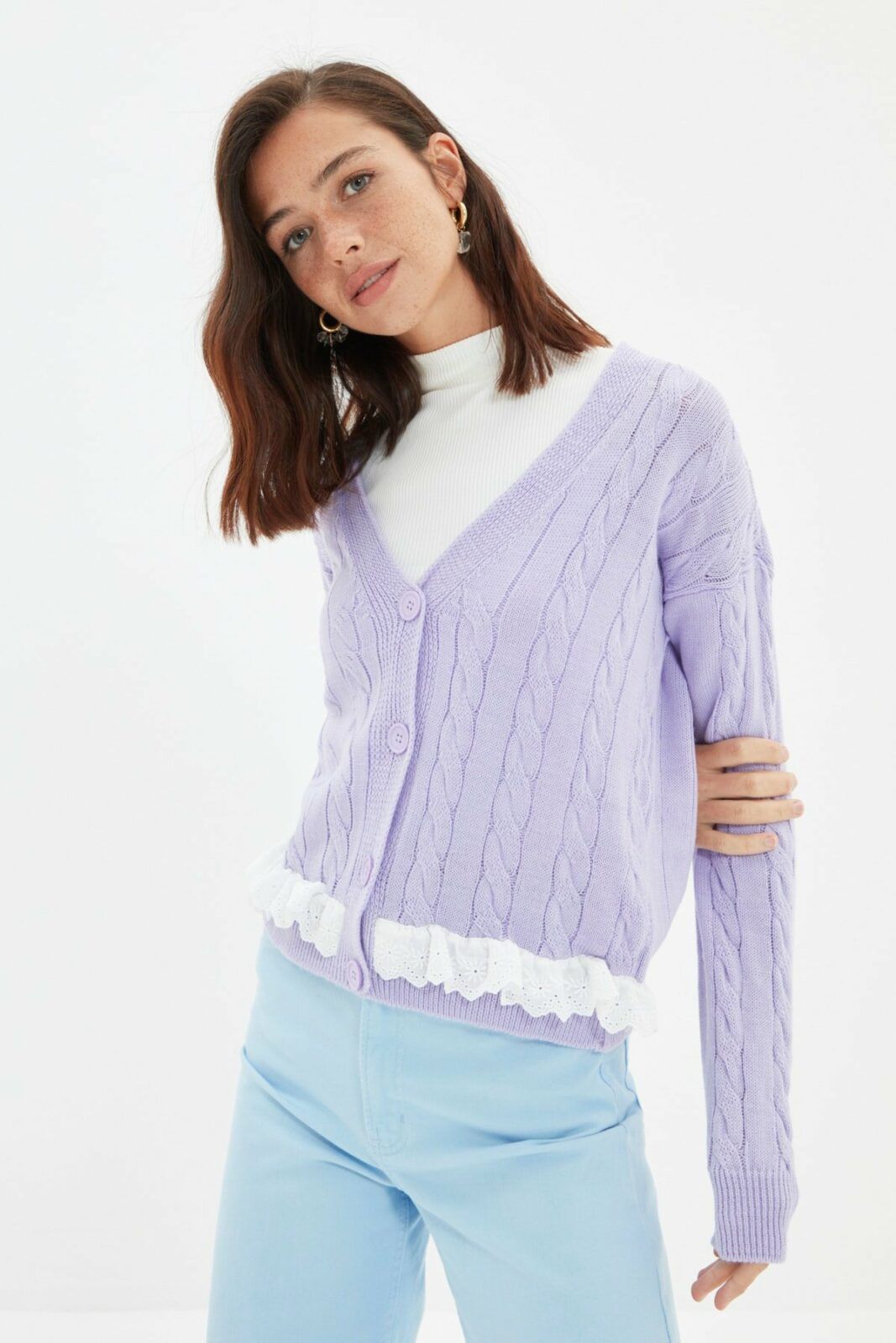 Trendyol Lilac Knit Detailed