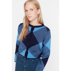 Trendyol Navy Blue Jacquard Knitwear
