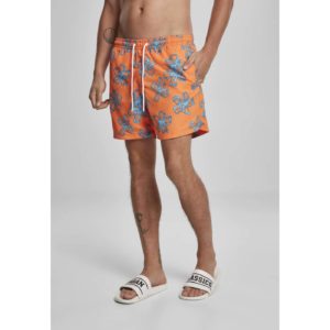 Floral Swim Shorts Orange