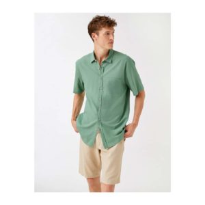 Koton Men's Green Basic Shirt
