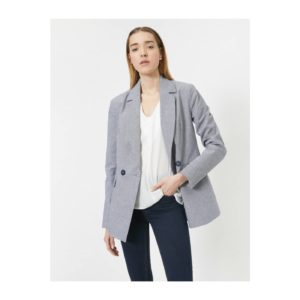 Koton Women's Navy Blue Pocket And Button Detailed
