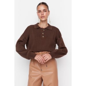 Trendyol Brown Polo Collar Knitwear