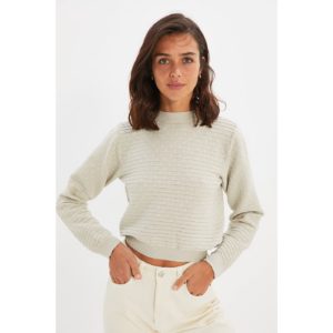 Trendyol Gray Knitted Detailed Crop