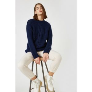 Koton Crew Neck Hair Knitted Knitwear