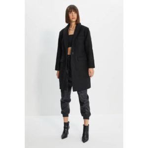 Trendyol Black Front Buttoned Classic Cachet