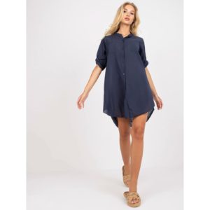 Navy blue long shirt in cotton OH