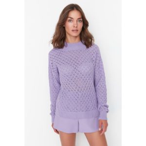 Trendyol Lilac Openwork Knitwear