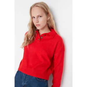 Trendyol Red Crop Polo