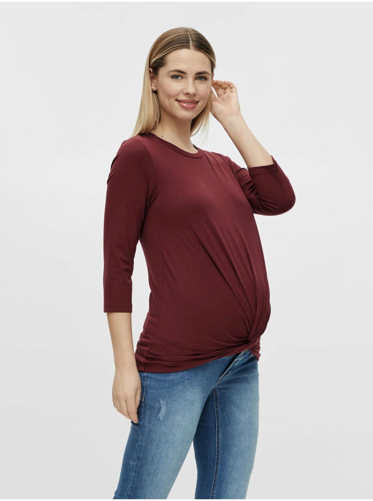 Vínové těhotenské tričko Mama.licious Macy