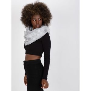 Women's gray scarf with polka
