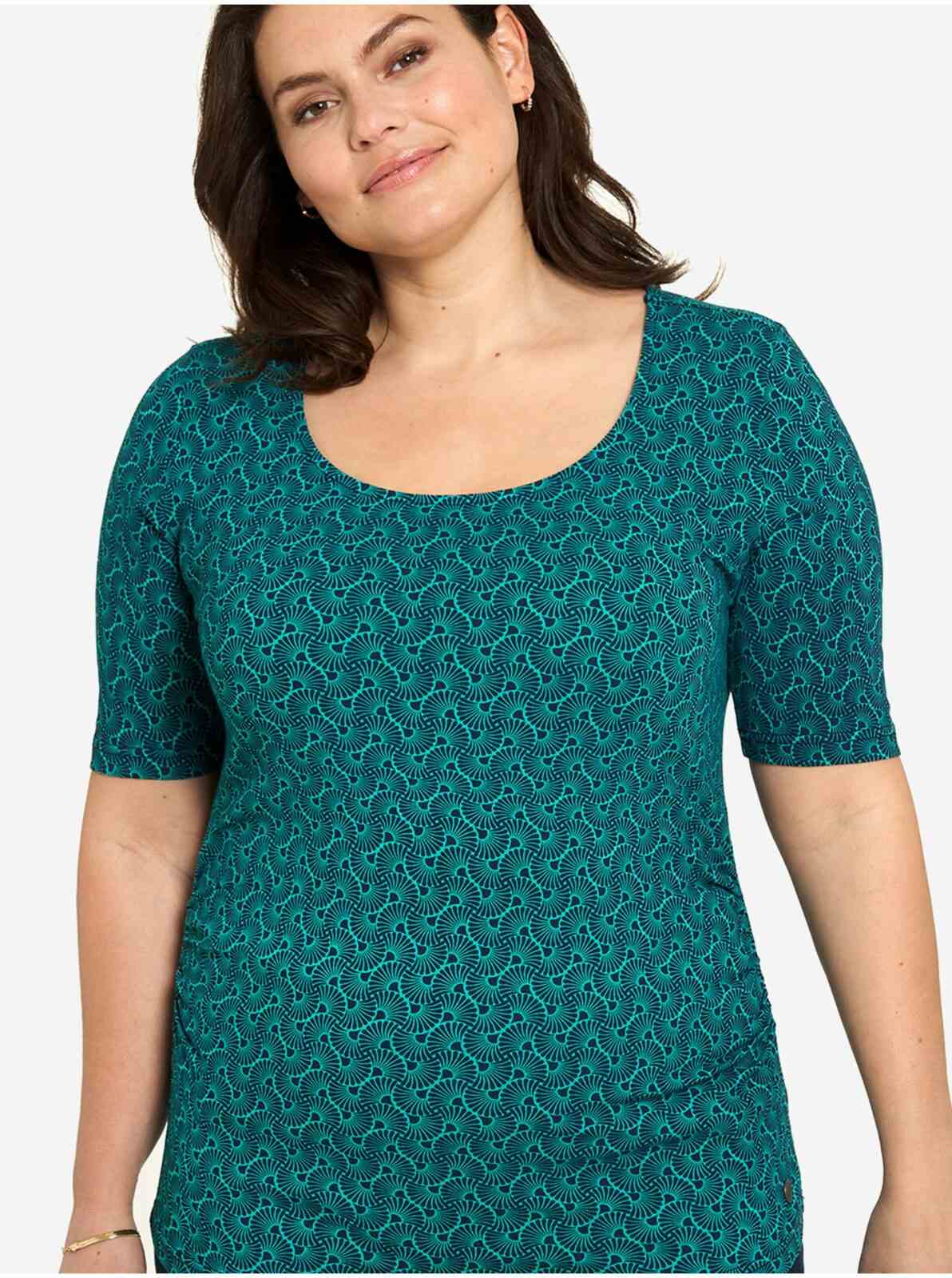 Zelené vzorované tričko Tranquillo -
