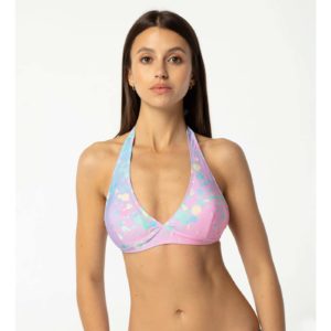 Aloha From Deer Woman's Splashed Halter Neck Bikini Top BTH