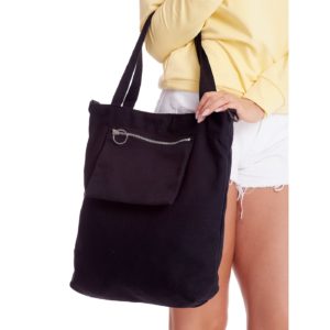 Black fabric bag with