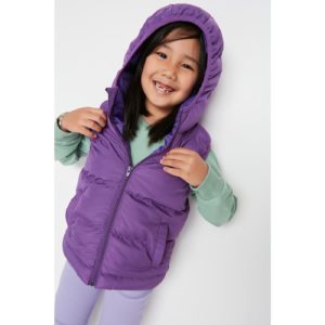 Trendyol Purple Hooded Pocket Detailed Girl Inflatable