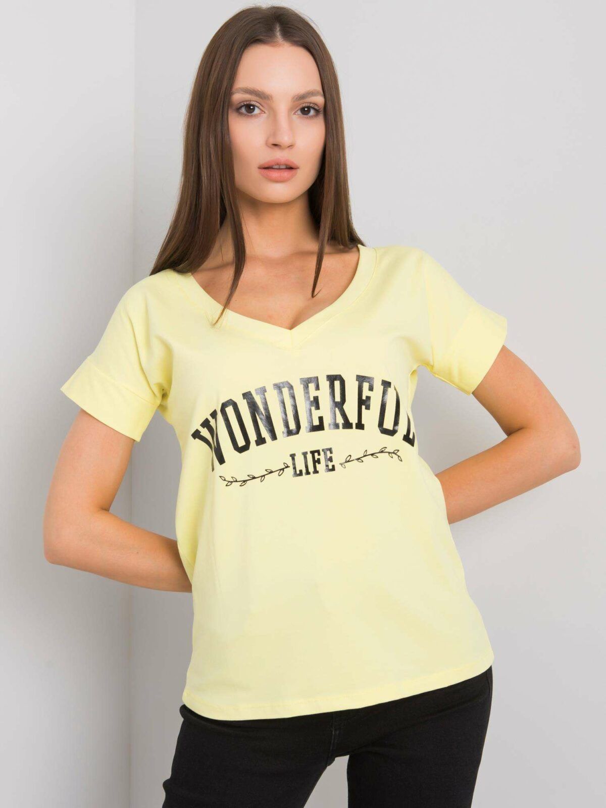 Žluté dámské tričko s